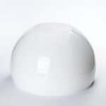 Abajur rotund din sticlă groasa, Ø 300mm, finisaj opal lucios, gaura 100mm ORION