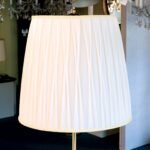 Abajur conic din material textil, Ø 550mm, finisaj bej cu margine aurie, inaltime 300mm ORION - imagine 2