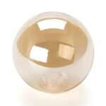 Abajur Rotund din Sticlă Groasa Chihlimbar, Diametrul 100mm, Înălţime 100mm, Orificiu cu Filet 22mm Atașament pentru priză G9 ORION