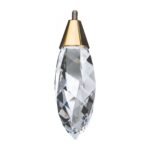 Pandantiv candelabru cristal, varf ascutit cristal STRASS Swarovski cu rotator auriu, 50x18mm, transaprent ORION