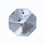 Pandantiv Candelabru cristal, octogon de sticla, 14mm, 2 orificii, transparent ORION