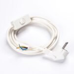 Cablu de alimentare 3x0.75mm cu comutator intermediar, Lungime 310cm (310/90cm), Schuko, finisaj alb ORION - imagine 2