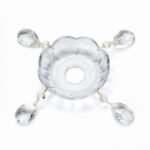 Abajur sticla 2250 Bobeche, cu pandantive, transparent, gaura 27mm, diametru 100mm ORION