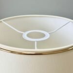Abajur conic din material textil, Ø 320mm, finisaj crem cu margine aurie, inaltime 220mm ORION - imagine 2