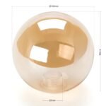 Abajur Rotund din Sticlă Groasa Chihlimbar, Diametrul 100mm, Înălţime 100mm, Orificiu cu Filet 22mm Atașament pentru priză G9 ORION - imagine 3