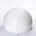 Abajur rotund din sticlă groasa, Ø 300mm, finisaj opal lucios, gaura 100mm ORION - imagine 2
