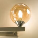 Abajur Rotund din Sticlă Groasa Chihlimbar, Diametrul 100mm, Înălţime 100mm, Orificiu cu Filet 22mm Atașament pentru priză G9 ORION - imagine 4