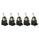 Set 5 bucăți Întrerupător basculant încorporat, Ø 12 mm, patină ORION