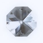 Pandantiv Candelabru cristal, octogon de sticla, 34mm, 2 orificii, transparent ORION