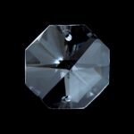 Pandantiv Candelabru cristal, octogon de sticla, 16mm, 2 orificii, transparent ORION - imagine 2