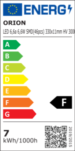 Placă cu circuit imprimat 6.6a 6.6W SMD (46 bucăți) 330x11mm 46D-A AC 3000K 525Lm ORION - imagine 2
