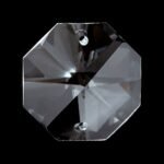 Pandantiv Candelabru cristal, octogon de sticla, 24mm, 2 orificii, transparent ORION - imagine 2