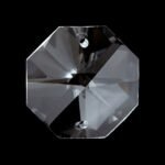 Pandantiv Candelabru cristal, octogon de sticla, 22mm, 2 orificii, transparent ORION - imagine 2