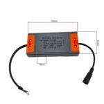 Driver LED 28c QIAOPU Model: TG-28WR 550mA 28W 45-55V, reglabil, Lungime 125 mm, lățime 58 mm, înălțime 16 mm, Include cablu primar și secundar + priză ORION - imagine 2