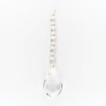 Pandantiv candelabru cristal, 5 octogoane și 1 migdal din sticla presata half cut, transparenta, 170mm ORION