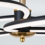 Lampa de Tavan LED CHARLOTTE, Baza din otel, Nuanta Negru-auriu, Abajur policarbon opal LED LED41W/1700lm3000K, Lungime: 68cm, Lăţime: 59cm, Înălţime: 26cm ORION - imagine 6