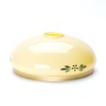 Abajur Oval Sticlă Groasa Opal, Diametrul 210mm, Înălţime 80mm, Finisaj opal verde sampanie cu inel de alama, Orificiu 42mm ORION