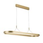 Pendul LED CARRARA, Auriu periat, Baza din otel, Abajur din aluminiu cu banda LED 80W/4500lm/3CCT Lumina calda-neutra-rece, Dimambil, Latime 30cm, Lungime 120cm, Inaltime 200cm IP20 ORION - imagine 2