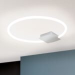 Plafoniera LED STARGATE, Baza din metal Crom, Abajur cu banda LED 38W/2800lm/3000K Lumina calda, Dimambil,Diametru 60cm, Inaltime 4cm IP20 ORION