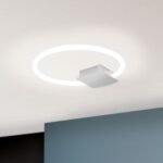 Plafoniera LED STARGATE, Baza din metal Crom, Abajur cu banda LED 19W/1400lm/3000K Lumina calda, Dimambil,Diametru 42cm, Inaltime 4cm IP20 ORION