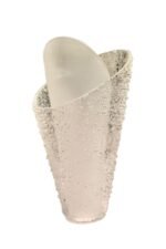 Abajur Mic Conic Dublura Sticlă Groasa , Diametrul 50mm, Înălţime 95mm, Finisaj Opal-Clar, Orificiu 10mm Atașament pentru priză G4 ESTO - imagine 3