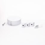 Accesoriu Corp de Iluminat, Set Copertina de Distribuție cu Niplu de Clemă Pentru Tavan x 3, Inaltime 24mm, Diametrul 70mm, Metal Alb ORION - imagine 3