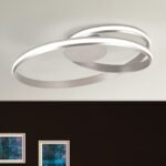 Lampa de Tavan LED CIRCUS, Baza soclu din aluminiu, Nuanta Crom satinat, Abajur policarbon opal LED 30W/1500lm/3000K, Diametru 58cm ORION - imagine 3