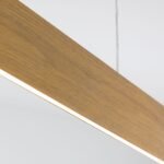 Pendul LED GIDEON, Baza din otel, Abajur din aluminiu cu banda LED lumină în sus și în jos, reglabilă, Aspect lemn Stejar, 44W/810+1890lm/3000K, Lumina calda, Dimabil, Lungime 146.5cm, Inaltime 150cm IP20 ORION - imagine 5