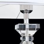 Lampa de masa POKAL, cu Sticlă de cristal K9 si Abajur Alb-Crom, E27, 60W, Inaltime 70cm ORION - imagine 4