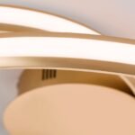 Lampa de Tavan LED CIRCUS, Baza soclu din aluminiu, Nuanta Alamă periată, Abajur policarbon opal LED 30W/1500lm/3000K, Diametru 58cm ORION - imagine 5