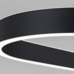 Pendul LED CARRARA, Negru, Baza din otel, Abajur din aluminiu cu banda LED 80W/4500lm/3CCT Lumina calda-neutra-rece, Dimambil, Latime 30cm, Lungime 120cm, Inaltime 200cm IP20 ORION - imagine 6