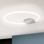 Plafoniera LED STARGATE, Baza din metal Crom, Abajur cu banda LED 38W/2800lm/3000K Lumina calda, Dimambil,Diametru 60cm, Inaltime 4cm IP20 ORION - imagine 4