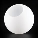 Abajur Rotund din Sticlă Groasa Opal, Diametrul 145mm, Înălţime 135mm, Finisaj Opal satinat, Orificiu 70mm ORION - imagine 3