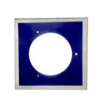 Foaie Sticla Groasa Patrat Albastru Lungime 330mm, Latime 330mm, Cu orificiu Lacas corp de iluminat Diametrul 190mm si 3 gauri pentru Fixare Diametrul 10mm, ORION