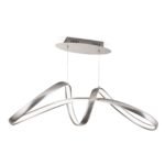 Lampa suspendata LED CIRCUS, Baza din aluminiu, Nuanta Crom satinat, Abajur policarbon opal LED 36W/1800lm/3000K, Lungime: 85cm, Lăţime: 29cm, Înălţime: 150cm ORION - imagine 2