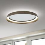 Plafoniera LED MANTA, Baza din fier, Nuanta bronz, Abajur cu banda LED 38W/2400lm/3CCT Lumina calda-neutra-rece, Dimambil, Diametrul 45cm, Inaltime 7cm IP20 ORION - imagine 3
