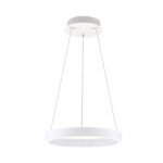Pendul LED KOLK, Baza din otel, Abajur din aluminiu cu banda LED, Alb, 40W/2500lm/3CCT Lumina calda-neutra-rece, Dimambil, Diametru 40cm, Inaltime 200cm IP20 ORION - imagine 2