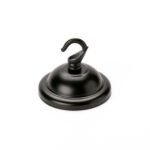 Accesoriu Corp de Iluminat, Baldachin Baza Pentru Pendul cu Carlig, Inaltime 56mm, Diametrul 66mm, Metal Negru ORION - imagine 5