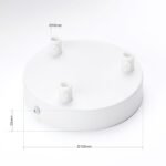 Accesoriu Corp de Iluminat, Baldachin Baza Pentru Pendul cu Niplu de Clemă x 3, Inaltime 25mm, Diametrul 120mm, Metal Alb ORION - imagine 4