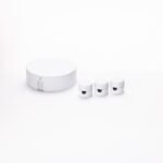 Accesoriu Corp de Iluminat, Set Copertina de Distribuție cu Niplu de Clemă Pentru Tavan x 3, Inaltime 24mm, Diametrul 70mm, Metal Alb ORION