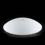 Abajur Plat din Sticlă Groasa Opal, Diametrul 300mm, Înălţime 65mm, Finisaj Opal-mat, Orificiu 12mm pentru montura G9 și G4 ORION