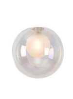Abajur Rotund din Sticlă Groasa Transparenta, Diametrul 150mm, Înălţime 150mm, Finisaj Glob Interior Opal Crem, Orificiu cu Filet Atașament pentru priză G9 RABALUX