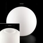 Abajur Rotund din Sticlă Groasa Opal, Diametrul 140mm, Înălţime 140mm, Finisaj Opal-mat satinat, Orificiu 45mm ORION - imagine 3