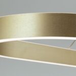 Pendul LED CARRARA, Auriu periat, Baza din otel, Abajur din aluminiu cu banda LED 80W/4500lm/3CCT Lumina calda-neutra-rece, Dimambil, Latime 30cm, Lungime 120cm, Inaltime 200cm IP20 ORION - imagine 5