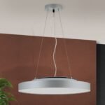 Lampa de Tavan LED SPACE, Baza din aluminiu titan argintiu-mat cu banda LED, LED55W/6400lm/3000K Lumina calda, Dimambil, Diametru 58.5cm, Inaltime 150cm IP20 ORION - imagine 3