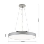 Lampa de Tavan LED SPACE, Baza din aluminiu titan argintiu-mat cu banda LED, LED55W/6400lm/3000K Lumina calda, Dimambil, Diametru 58.5cm, Inaltime 150cm IP20 ORION - imagine 5