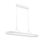 Pendul LED CARRARA, Alb, Baza din otel, Abajur din aluminiu cu banda LED 80W/4500lm/3CCT Lumina calda-neutra-rece, Dimambil, Latime 30cm, Lungime 120cm, Inaltime 200cm IP20 ORION - imagine 2