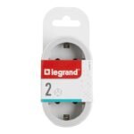 Adaptor priza Legrand L694516, 2 prize, 16A, Alb-gri - imagine 4