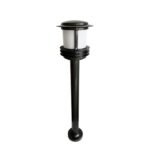 Stalp Gradina AL 11-1039 NICKEL E27 1x60W Baza Metal Negru Matt Abajur Metal si Sticla Alb Inaltime 1150mm ORION