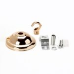 Accesoriu Corp de Iluminat, Baldachin Baza Pentru Pendul cu Carlig, Inaltime 56mm, Diametrul 66mm, Metal Auriu ORION - imagine 4